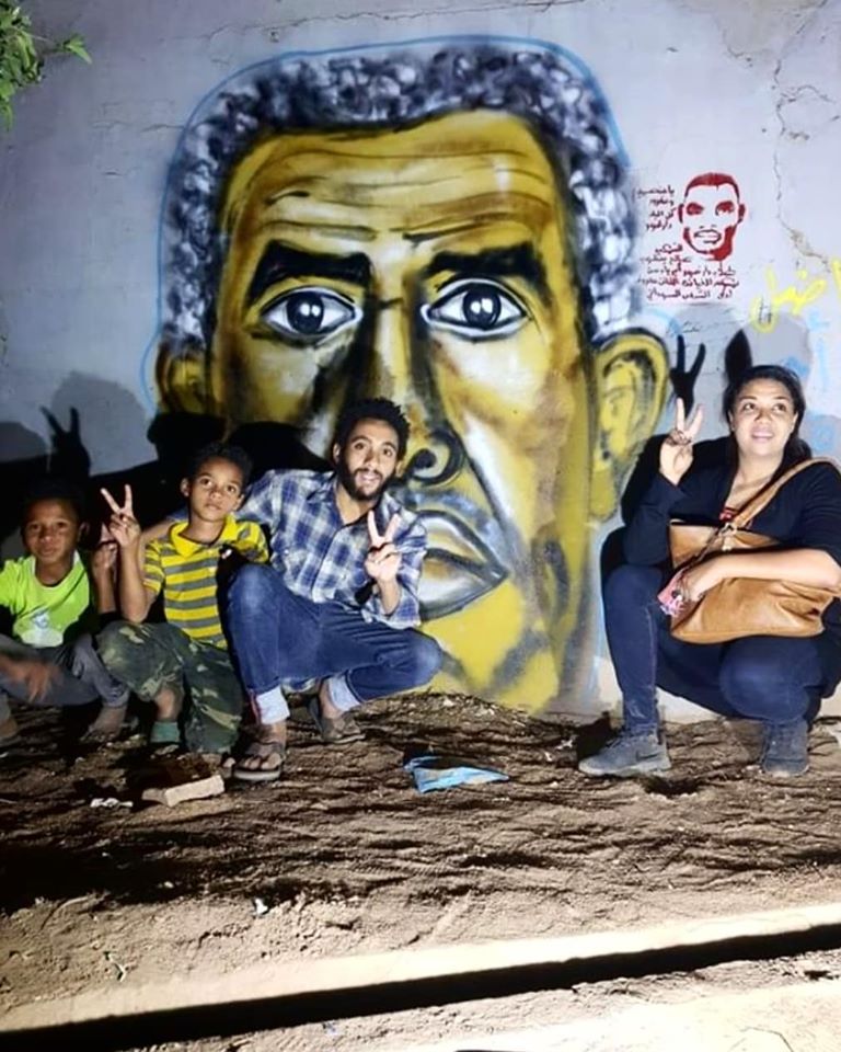 لوحة تضامن مع الأستاذ أحمد عمر حضرة الذي كان معتقلاً من قبل نظام البشير وقتها