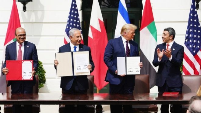 توقيع اتفاقية التطبيع بين إسرائيل والإمارات والبحرين EPA