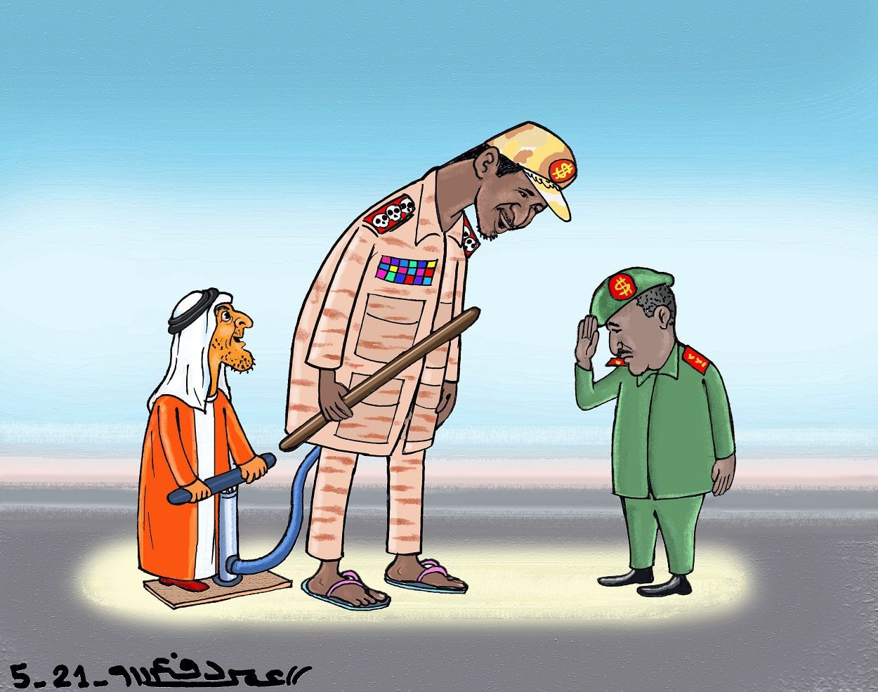 قوات الدعم السريع ... كاريكاتير عمر دفع الله