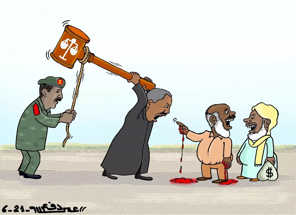 العدالة الانتقالية في السودانية ... كاريكاتير عمر دفع الله