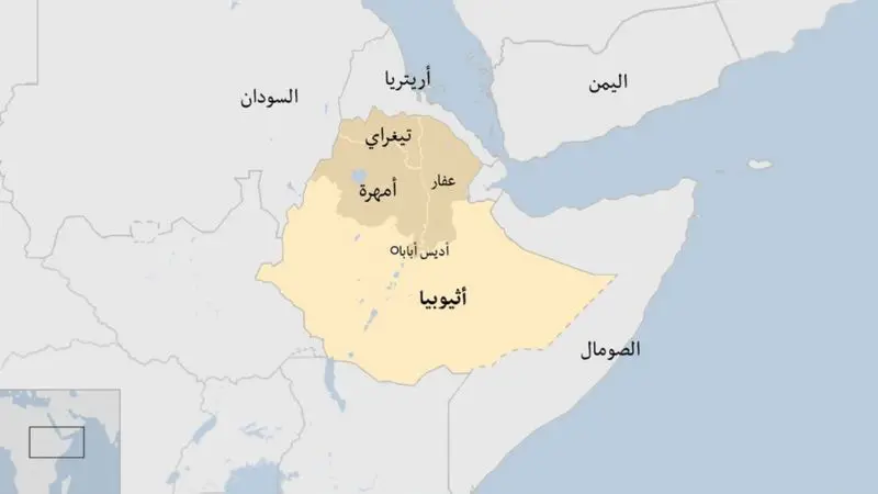 خارطة بإقليم تيغراي