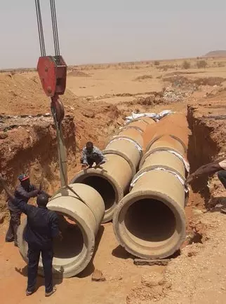 انزال وتركيب مواسيرة خرسانية