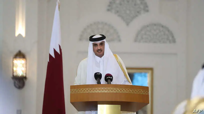 أمير قطر تميم بن حمد آل ثاني في الدوحة في 12 ديسمبر 2017 AFP
