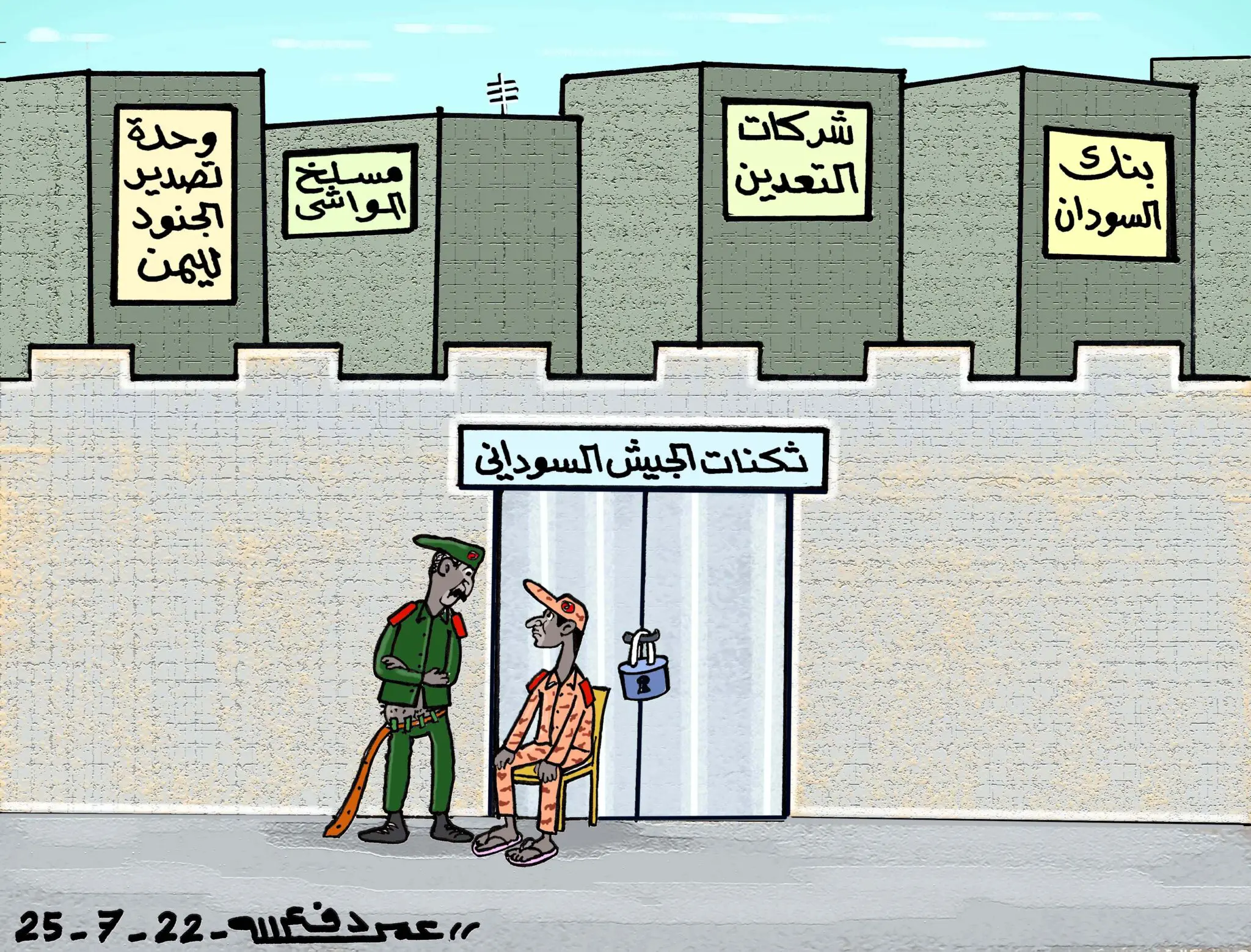 الاقتصاد السودانية رهينة الدعم السريع والقوات المسلحة ... كاريكاتير عمر دفع الله