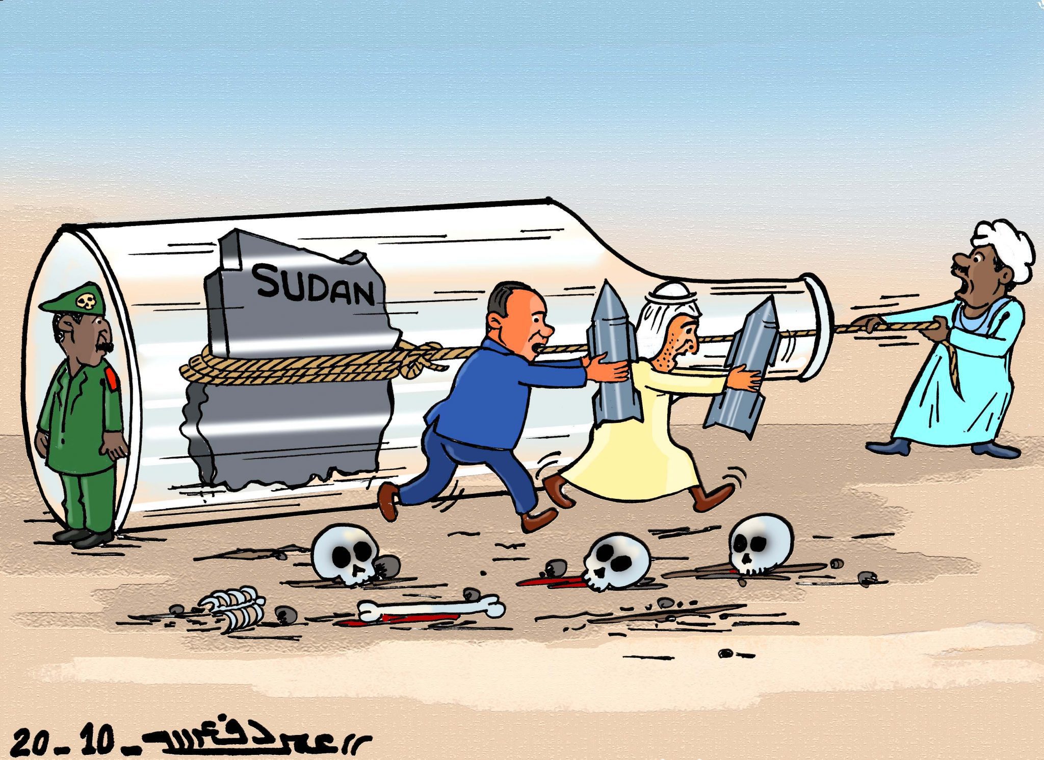 التدخلات الإقليمية في الشأن السوداني ... كاريكاتير عمر دفع الله