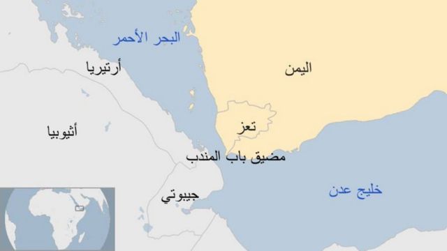 خريطة لمضيق باب المندب