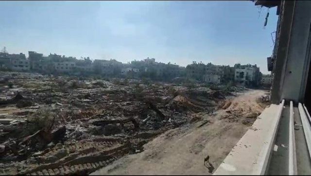 لقطة من فيديو شاركه الفلسطيني شريف الخطيب مع بي بي سي يظهر علامات التجريف في مقبرة بيت لاهيا