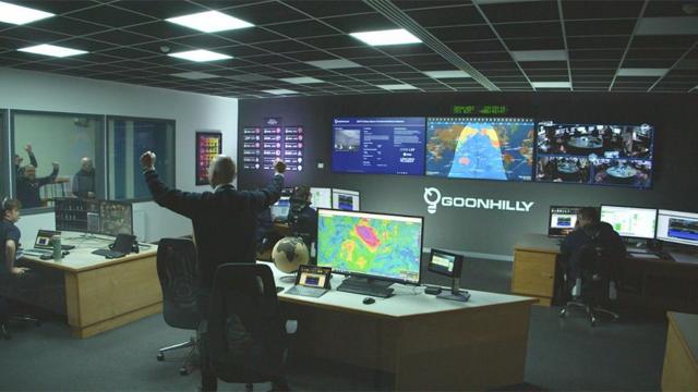 الاحتفالات أيضًا في شركة Goonhilly Ltd في المملكة المتحدة والتي تساعد في مجال الاتصالات