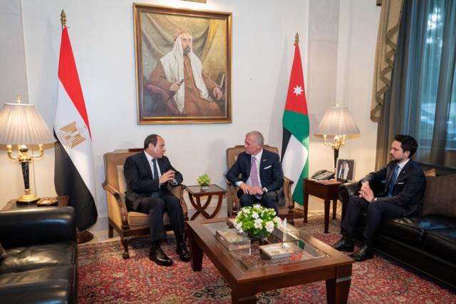 العاهل الأردني يعقد مباحثات مع الرئيس المصري بوجود ولي العهد الأردني