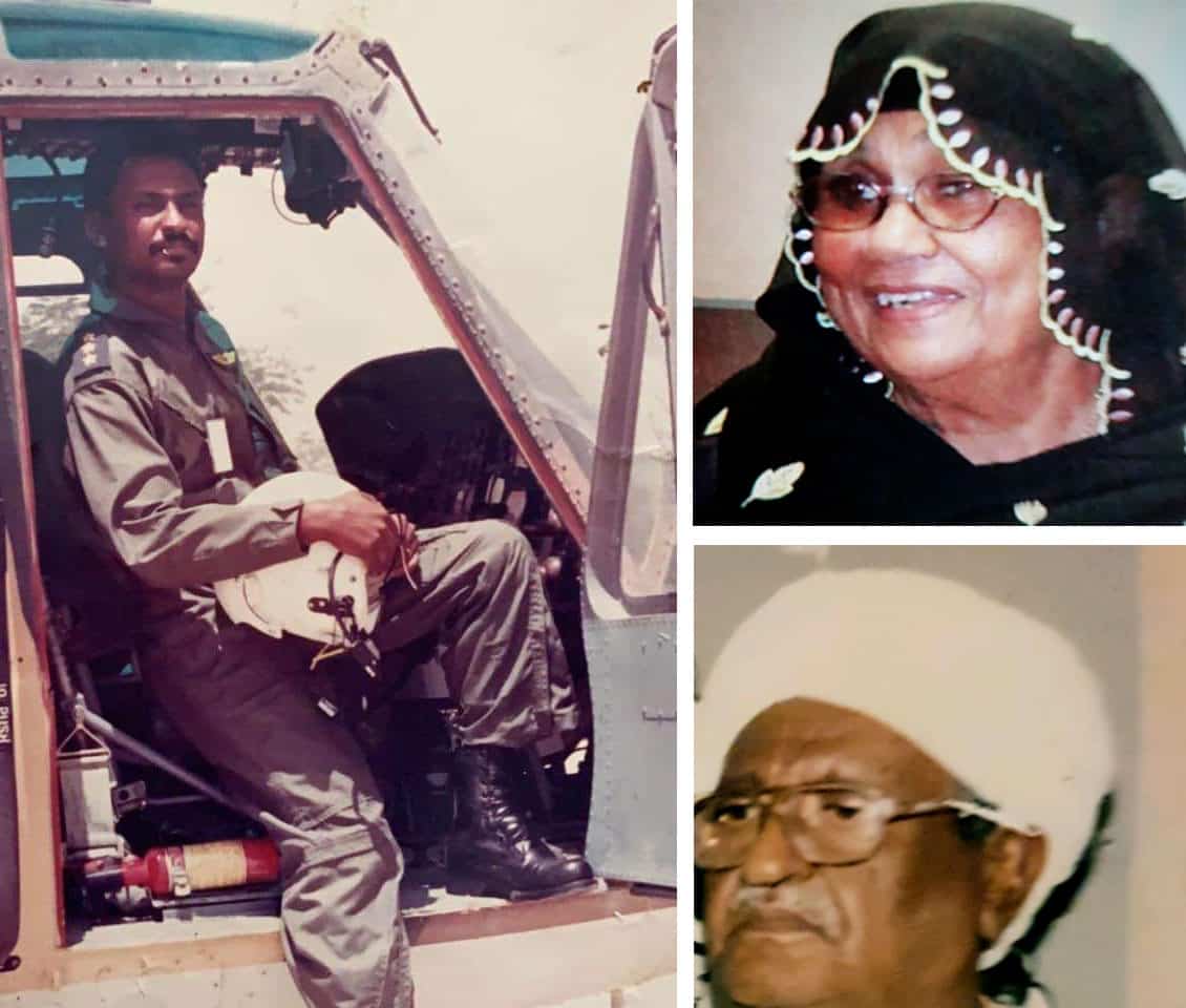الشهيد طيار مصطفى عوض خوجلي - والده، ووالدته السيد جارة