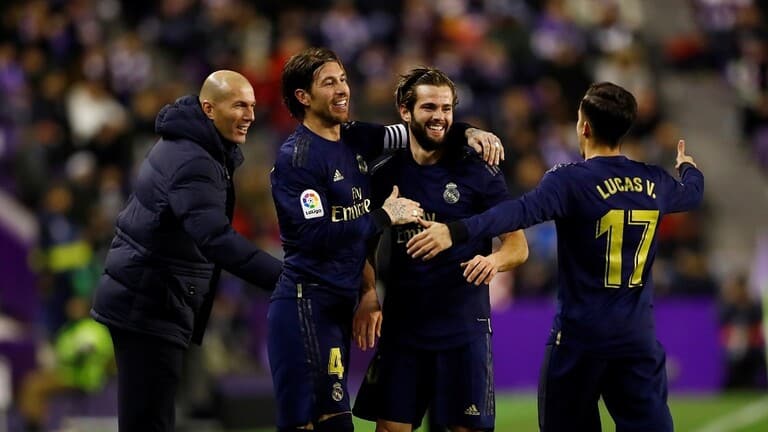 فرحة لاعبو ريال مدريد