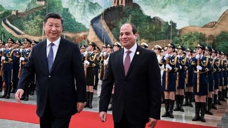 الرئيسان المصري عبد الفتاح السيسي والصيني شي جين بينغ