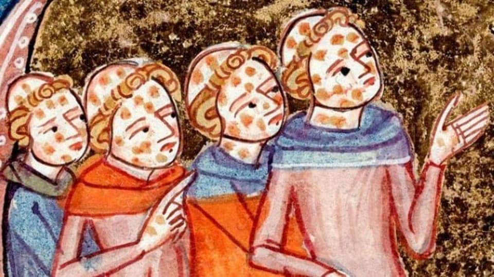 رسم تخيلي لعدد من مرضى الجذام بالعصور الوسطى