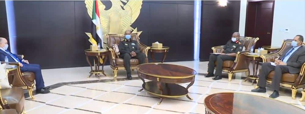 البرئيس مجلس السيادة عبد الفتاح البرهان، الأربعاء، ممثل الاتحاد الأفريقي في الخرطوم محمد بلعيش.رهان يلتقي ممثل الإتحاد الإفريقي