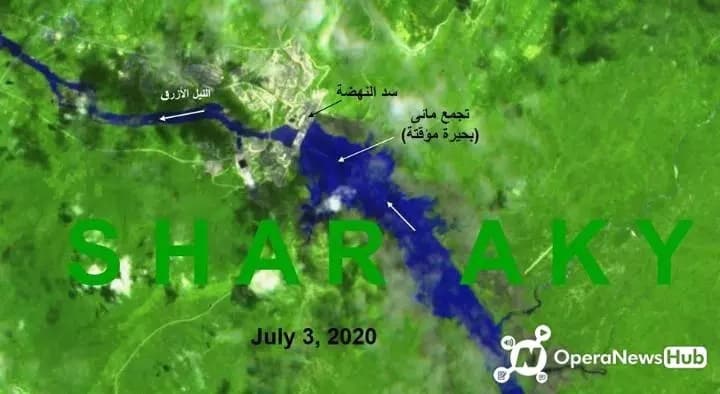 صورة الأقمار الاصطناعية لسد النهضة