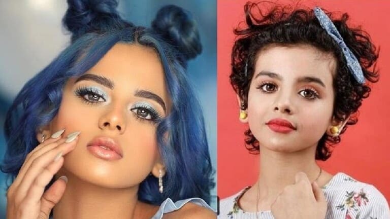 اطفلة لجين حسين في صورتين متناقضتين قبل الإعلان التجاري وبعده madapost