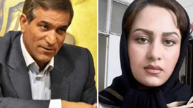 على اليمين ضحية الاغتصاب زهراء نافيدبور، وعلى اليسار النائب المتهم سلمان خدادادي