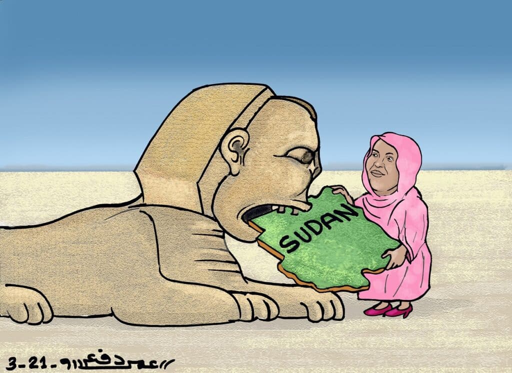 مريم الصادق المهدي، وزيرة الخارجية ... كاريكاتير عمر دفع الله