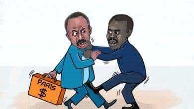 مناوي يطالب الحكومة بدفع 700 مليون دولار فوراً ... كاريكاتير عمر دفع الله