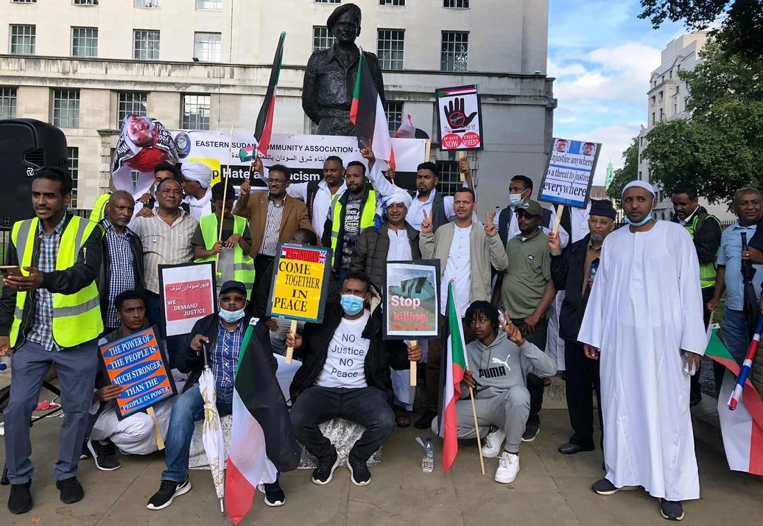 مسيرة لندن الكبرى لرفض خطاب الكراهية والانتهاكات الانسانية في شرق السودان