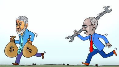 ازالة التمكين تسترد شركات وأموال حماس ... كاريكاتير عمر دفع الله