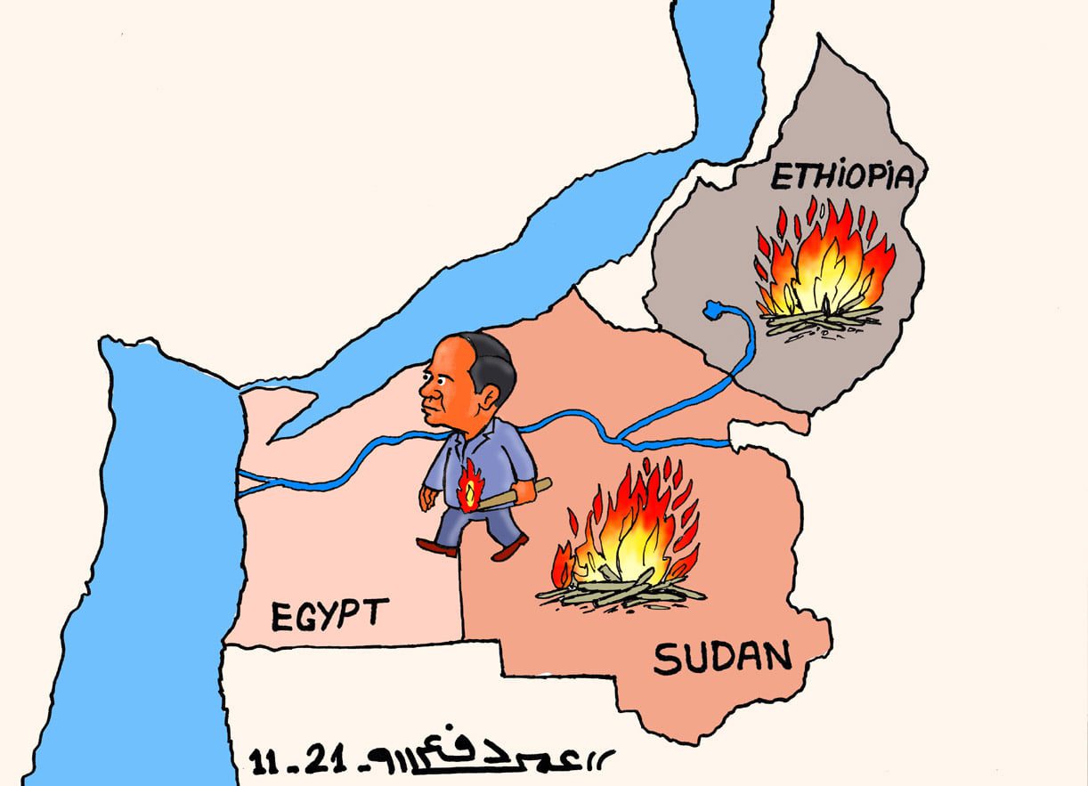 السيسي يحرق افريقيا ... كاريكاتير عمر دفع الله