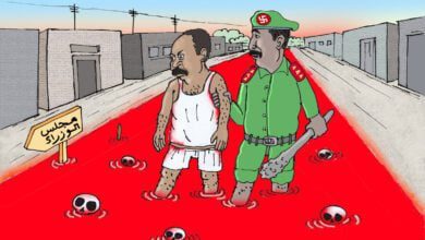 البرهان وحمدوك شراكة دم .. كاريكاتير عمر دفع الله