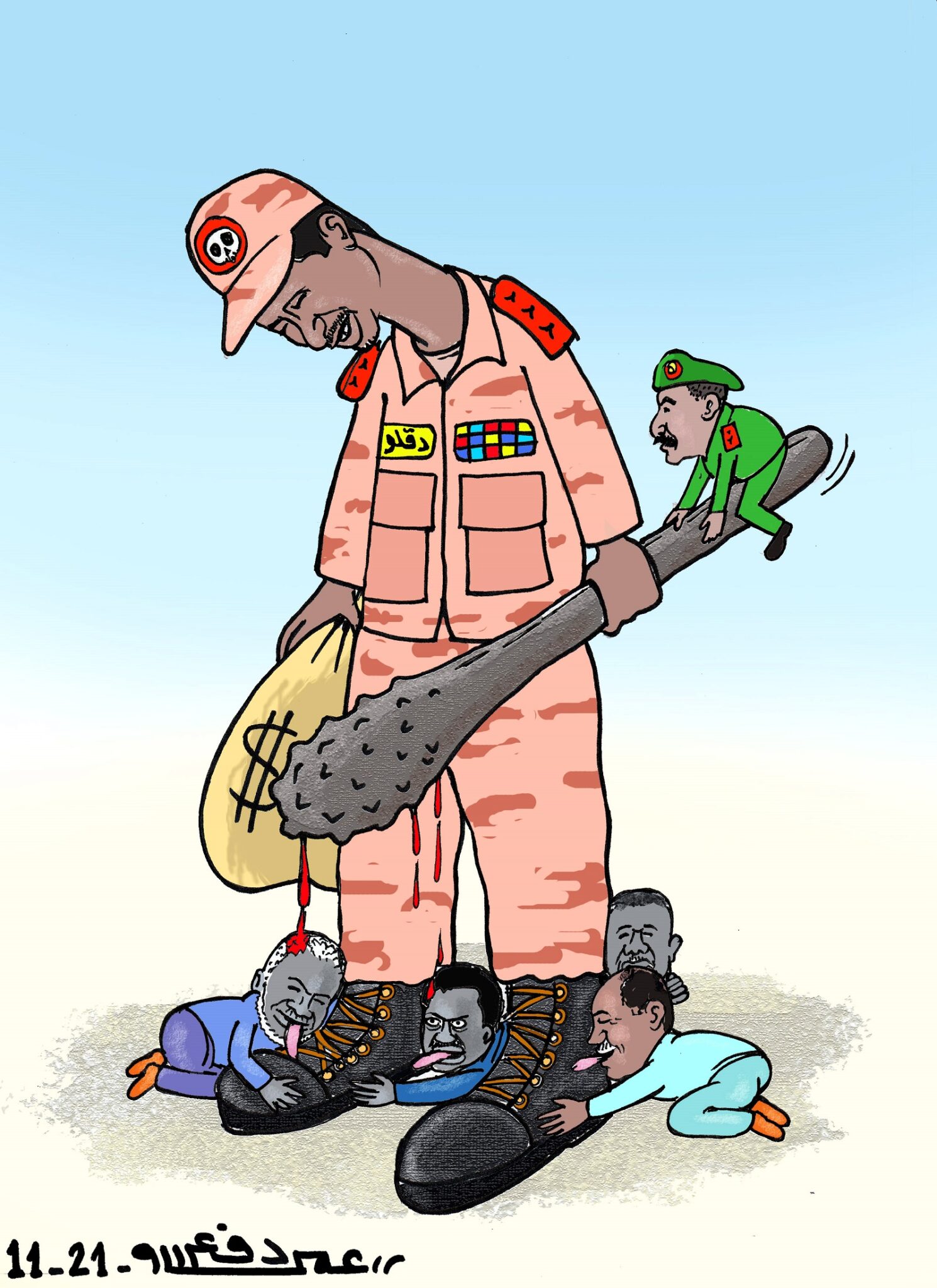 حميدتي- البرهان - انقلاب السودان - جبريل - مناوي - التوم هجو - مبارك أردول ... كاريكاتير عمر دفع الله