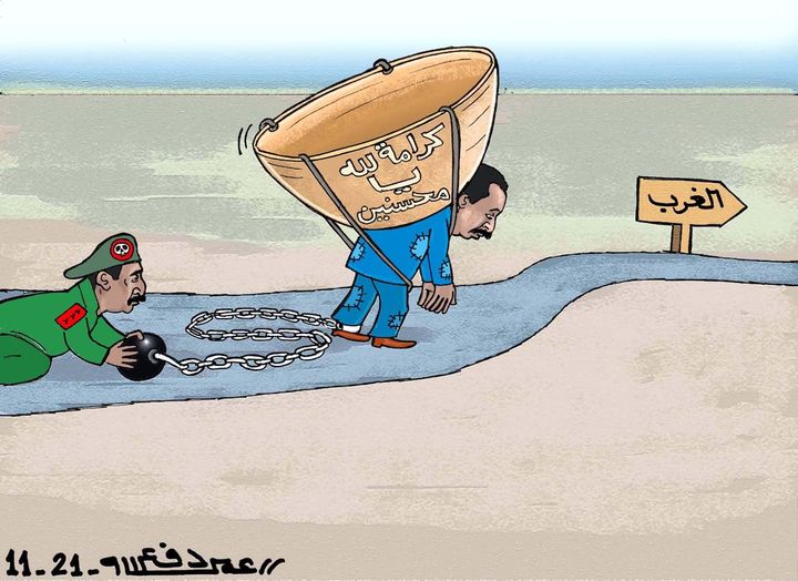 البرهان يستجدي الدعم الدولي بحمدوك ... كاريكاتير عمر دفع الله