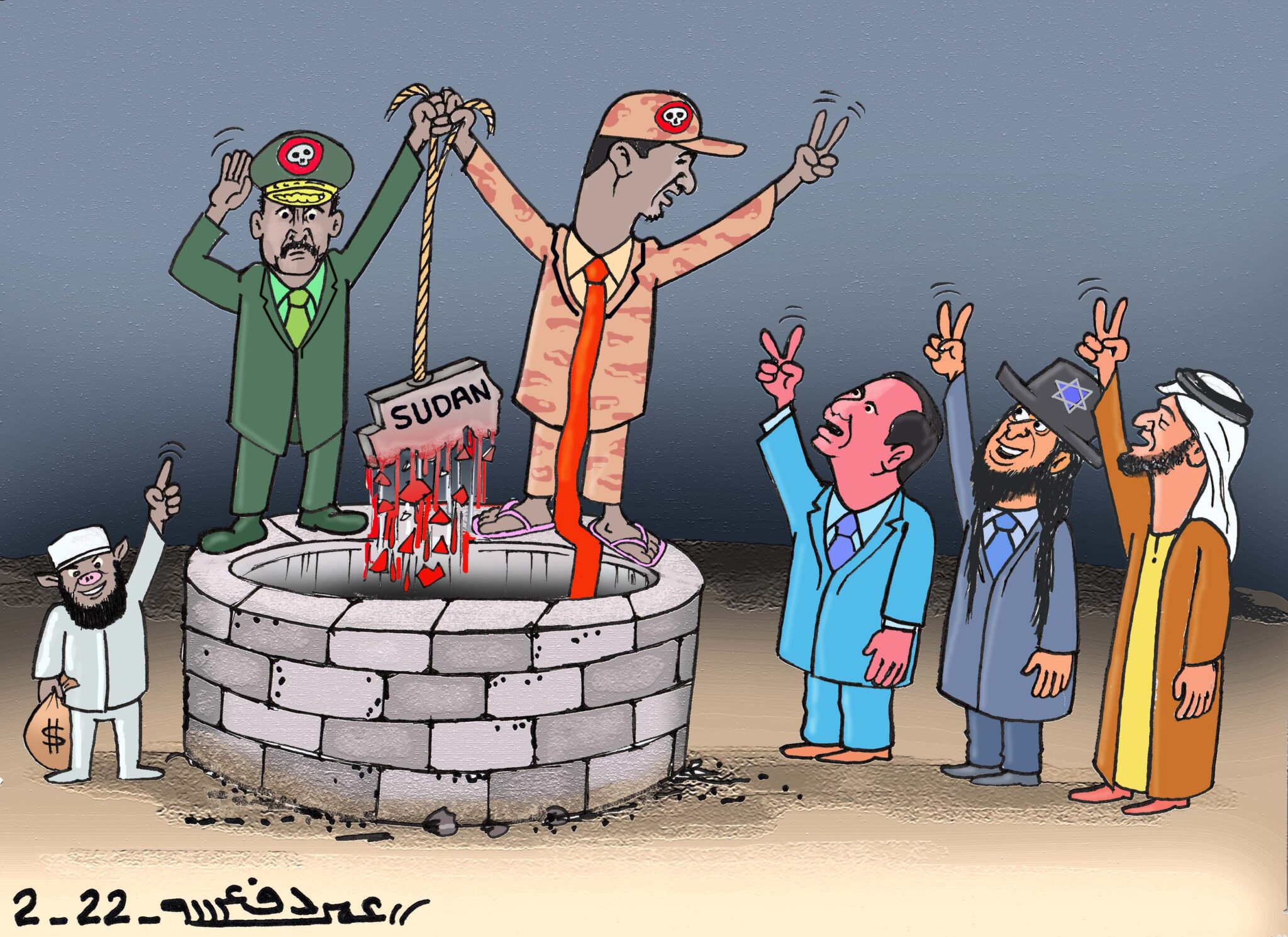 انقلاب البرهان وحميدتي ... كاريكاتير عمر دفع الله