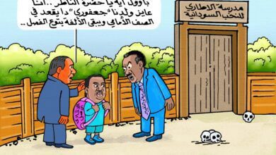 مصر تعبث بالإطاري ... كاريكاتير عمر دفع الله