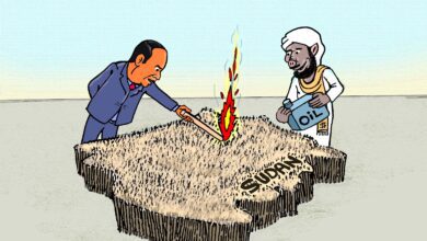 التدخلات المصرية في الشأن السوداني .. كاريكاتير عمر دفع الله