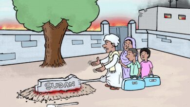 معركة الخرطوم ... كاريكاتير عمر دفع الله