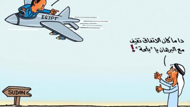 الطيران المصري يقصف الدعم السريع ... كاريكاتير عمر دفع الله