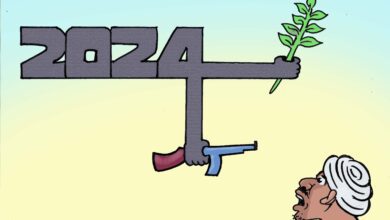 2024 .. هل يختار السودان الحرب أم السلم .. كاريكاتير عمر دفع الله
