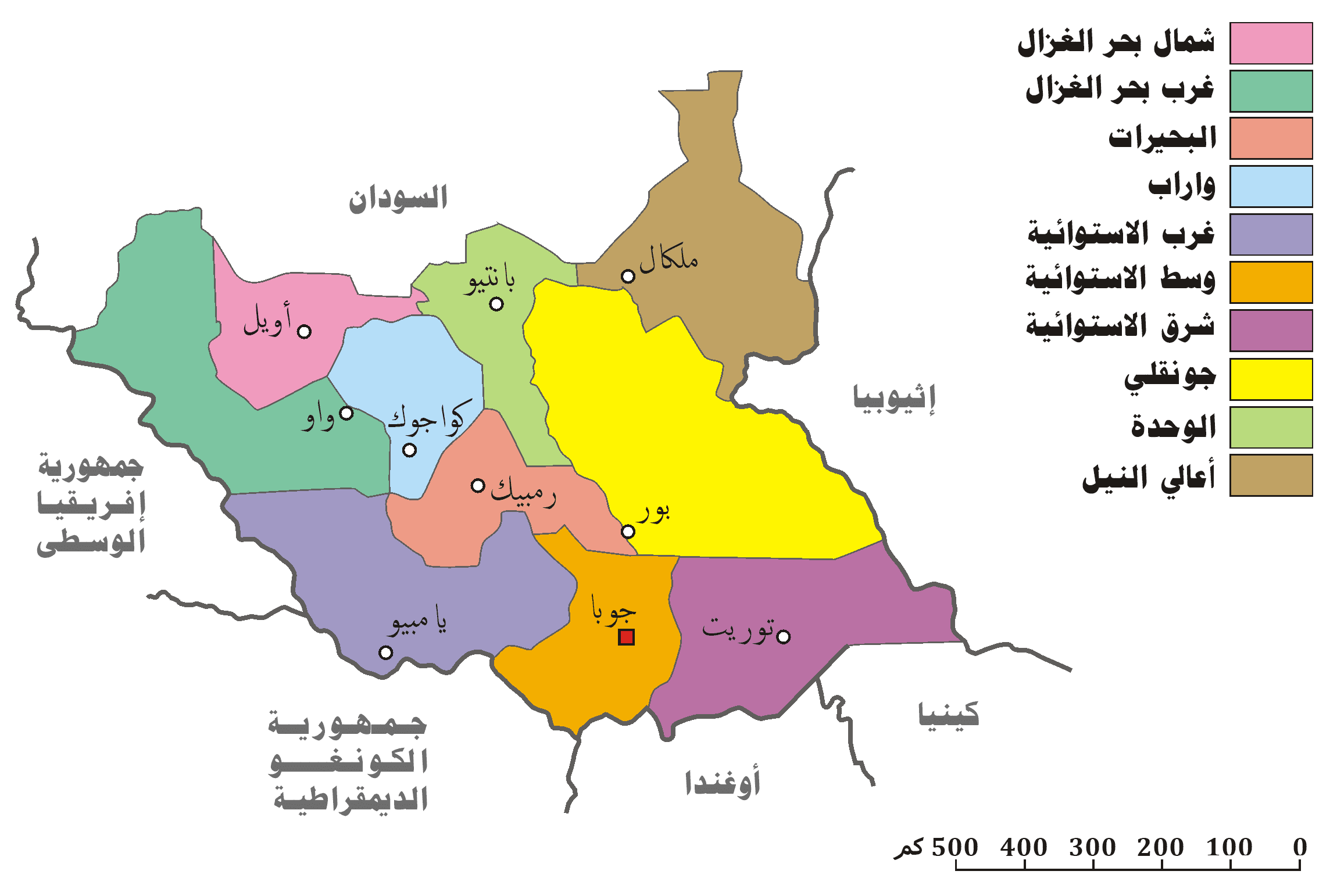خريطة جنوب السودان