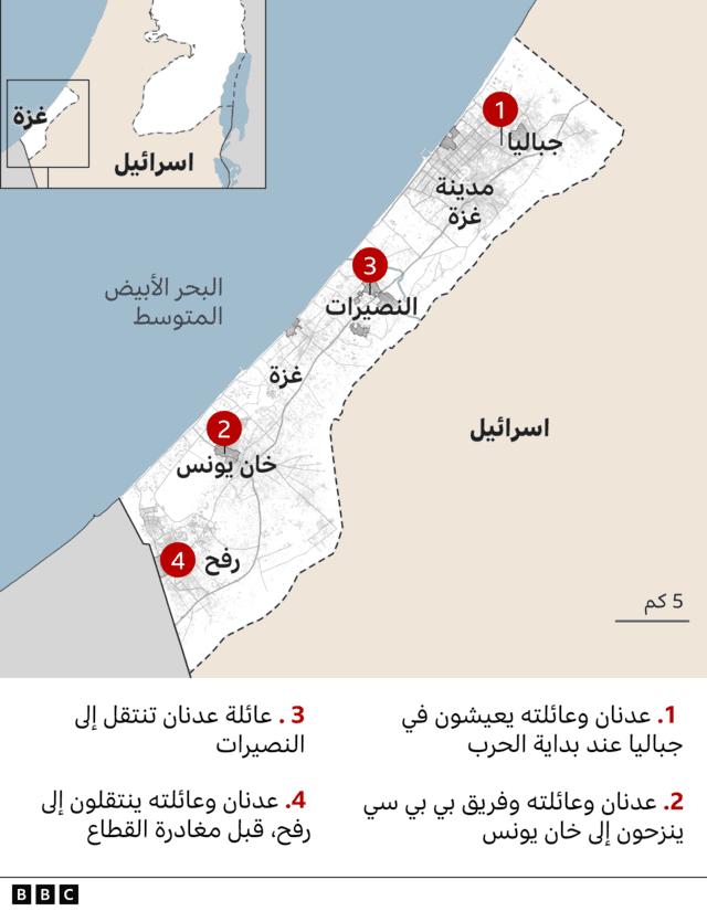 مسيرة مراسل بي بي سي نيوز عربي منذ السابع من أكتوبر 2023 حتى خروجه من القطاع