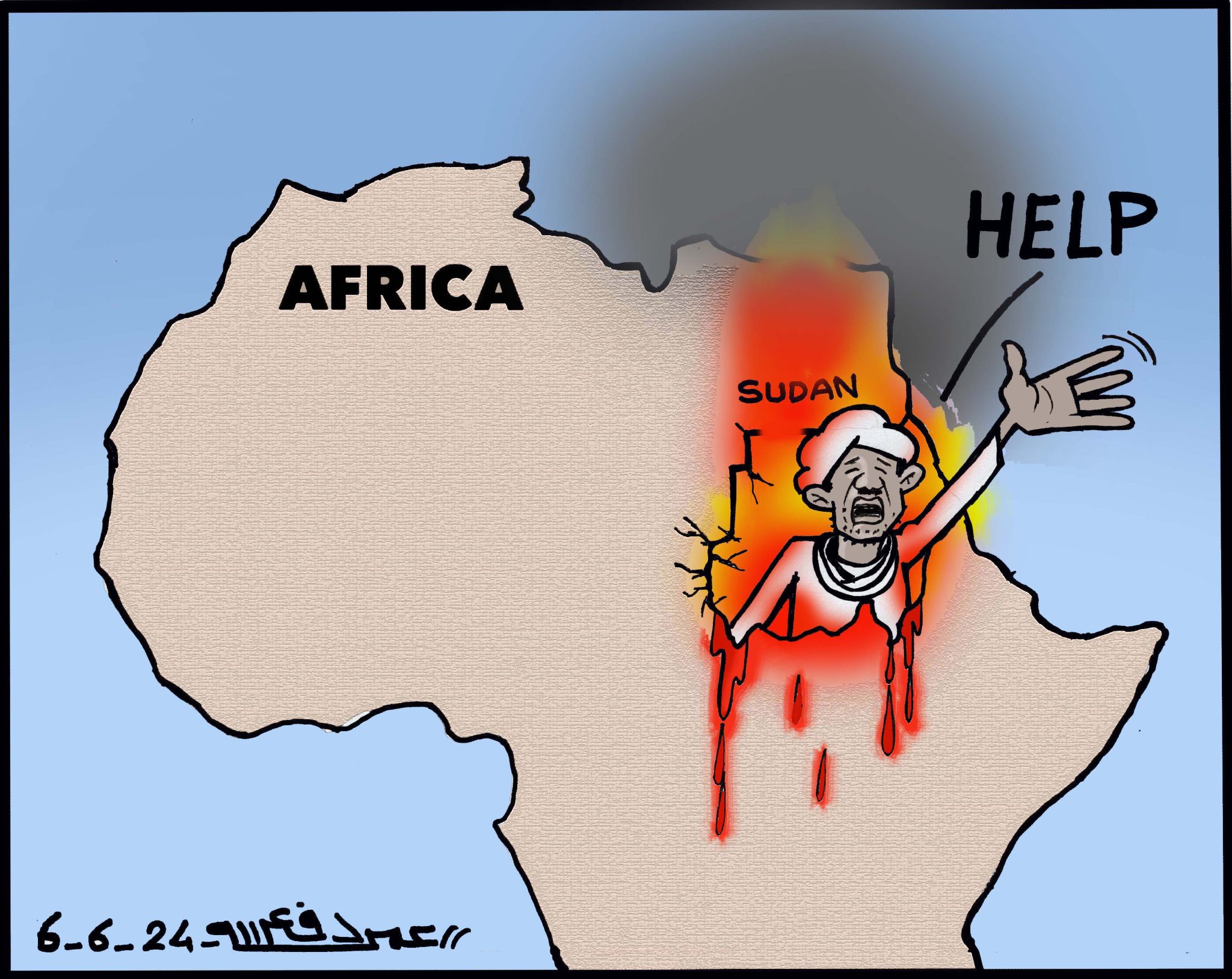 السودان يعاني ويلات الحرب ... كاريكاتير عمر دفع الله