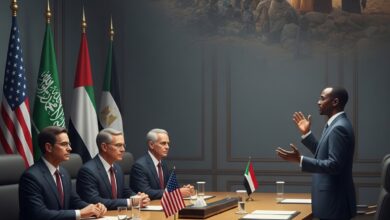 صورة مولدة بالذكاء الصناعي لاجتماع الرباعية بخصوص السودان